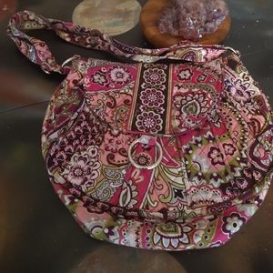 Vera Bradley Cross Body Med Bag - Like New - Pink Purple Paisley Print